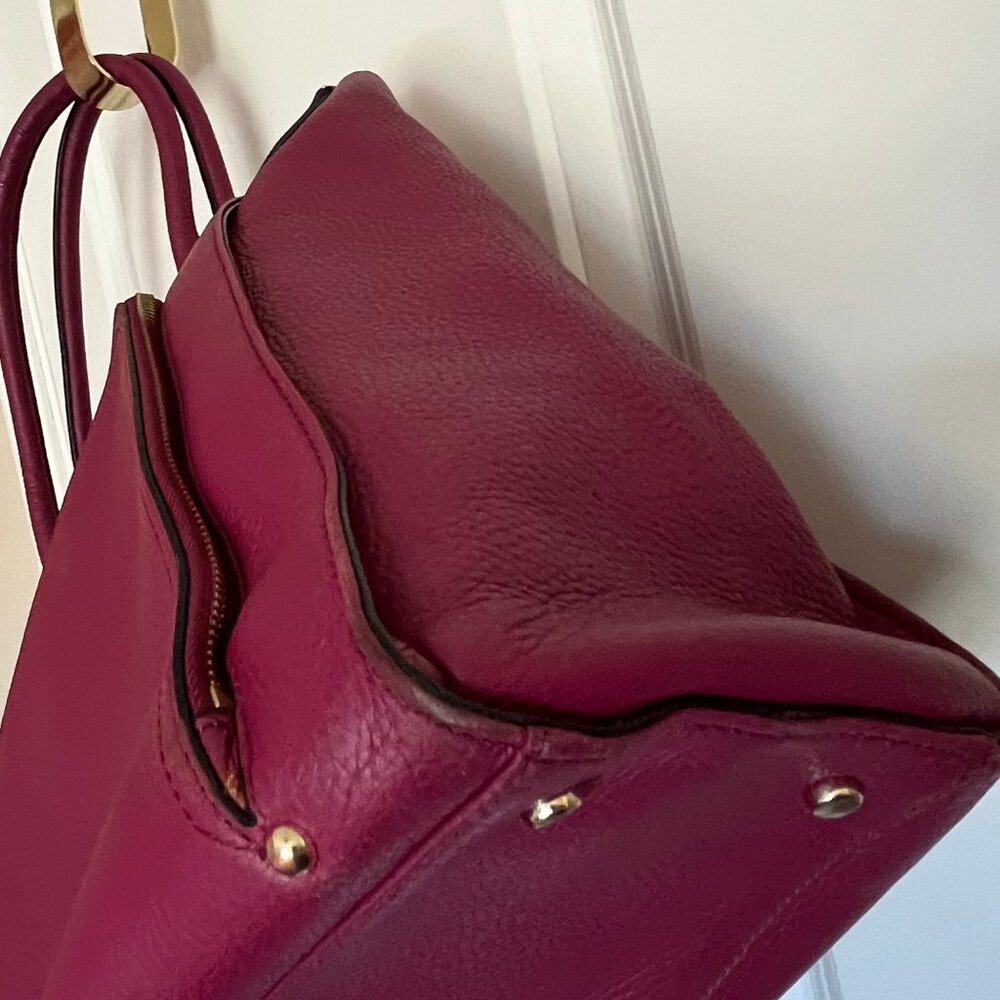 Kate Spade Baxter Street Fernrose Tote Cherrywood Burgundy Pebbled Leather WKRU2 - Picture 10 of 16